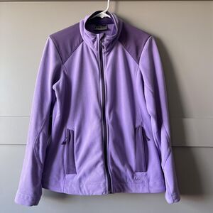 REI Jacket Womens Medium Purple Fleece Full Zip Outdoor Lightweight Hiking Layer